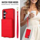 For Samsung Galaxy A35 5G Crossbody Dual-buckle Wallet RFID Back Leather Phone Case(Red) - 3