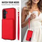For Samsung Galaxy A16 5G Crossbody Dual-buckle Wallet RFID Back Leather Phone Case(Red) - 3