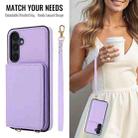 For Samsung Galaxy A16 5G Crossbody Dual-buckle Wallet RFID Back Leather Phone Case(Light Purple) - 3