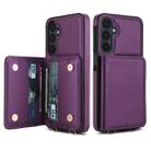 For Samsung Galaxy A26 5G Crossbody Dual-buckle Wallet RFID Back Leather Phone Case(Dark Purple) - 2