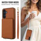 For Samsung Galaxy A26 5G Crossbody Dual-buckle Wallet RFID Back Leather Phone Case(Brown) - 3