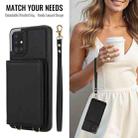 For Samsung Galaxy A51 4G Crossbody Dual-buckle Wallet RFID Back Leather Phone Case(Black) - 3