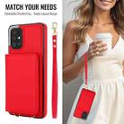 For Samsung Galaxy A51 4G Crossbody Dual-buckle Wallet RFID Back Leather Phone Case(Red) - 3