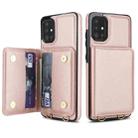 For Samsung Galaxy A51 4G Crossbody Dual-buckle Wallet RFID Back Leather Phone Case(Rose Gold) - 2