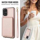 For Samsung Galaxy A51 4G Crossbody Dual-buckle Wallet RFID Back Leather Phone Case(Rose Gold) - 3