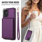 For Samsung Galaxy A51 4G Crossbody Dual-buckle Wallet RFID Back Leather Phone Case(Dark Purple) - 3
