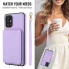 For Samsung Galaxy A51 4G Crossbody Dual-buckle Wallet RFID Back Leather Phone Case(Light Purple) - 3