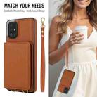 For Samsung Galaxy A71 4G Crossbody Dual-buckle Wallet RFID Back Leather Phone Case(Brown) - 3