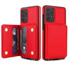 For Samsung Galaxy A53 5G / 4G Crossbody Dual-buckle Wallet RFID Back Leather Phone Case(Red) - 2