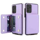 For Samsung Galaxy A53 5G / 4G Crossbody Dual-buckle Wallet RFID Back Leather Phone Case(Light Purple) - 2