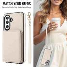 For Samsung Galaxy A56 5G Crossbody Dual-buckle Wallet RFID Back Leather Phone Case(White) - 3
