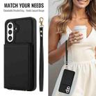 For Samsung Galaxy A56 5G Crossbody Dual-buckle Wallet RFID Back Leather Phone Case(Black) - 3