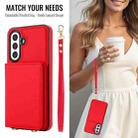 For Samsung Galaxy A36 5G Crossbody Dual-buckle Wallet RFID Back Leather Phone Case(Red) - 3