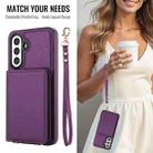 For Samsung Galaxy A36 5G Crossbody Dual-buckle Wallet RFID Back Leather Phone Case(Dark Purple) - 3