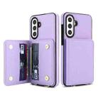 For Samsung Galaxy A36 5G Crossbody Dual-buckle Wallet RFID Back Leather Phone Case(Light Purple) - 2