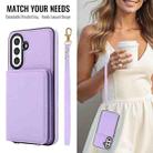 For Samsung Galaxy A36 5G Crossbody Dual-buckle Wallet RFID Back Leather Phone Case(Light Purple) - 3