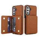 For Samsung Galaxy A36 5G Crossbody Dual-buckle Wallet RFID Back Leather Phone Case(Brown) - 2