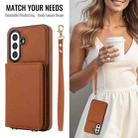 For Samsung Galaxy A36 5G Crossbody Dual-buckle Wallet RFID Back Leather Phone Case(Brown) - 3