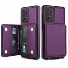 For Samsung Galaxy A72 5G / 4G Crossbody Dual-buckle Wallet RFID Back Leather Phone Case(Dark Purple) - 2