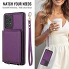 For Samsung Galaxy A72 5G / 4G Crossbody Dual-buckle Wallet RFID Back Leather Phone Case(Dark Purple) - 3