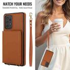 For Samsung Galaxy A72 5G / 4G Crossbody Dual-buckle Wallet RFID Back Leather Phone Case(Brown) - 3