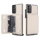 For Samsung Galaxy Note20 Crossbody Dual-buckle Wallet RFID Back Leather Phone Case(White) - 2