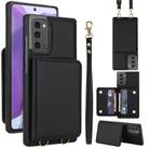 For Samsung Galaxy Note20 Crossbody Dual-buckle Wallet RFID Back Leather Phone Case(Black) - 1