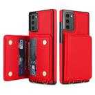 For Samsung Galaxy Note20 Crossbody Dual-buckle Wallet RFID Back Leather Phone Case(Red) - 2