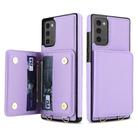 For Samsung Galaxy Note20 Crossbody Dual-buckle Wallet RFID Back Leather Phone Case(Light Purple) - 2
