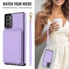 For Samsung Galaxy Note20 Crossbody Dual-buckle Wallet RFID Back Leather Phone Case(Light Purple) - 3