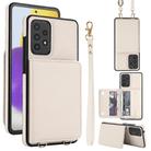 For Samsung Galaxy Note20 Ultra Crossbody Dual-buckle Wallet RFID Back Leather Phone Case(White) - 1