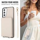 For Samsung Galaxy S21+ 5G Crossbody Dual-buckle Wallet RFID Back Leather Phone Case(White) - 3