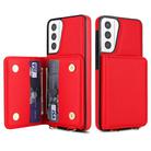 For Samsung Galaxy S21+ 5G Crossbody Dual-buckle Wallet RFID Back Leather Phone Case(Red) - 2