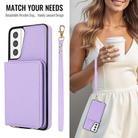 For Samsung Galaxy S21+ 5G Crossbody Dual-buckle Wallet RFID Back Leather Phone Case(Light Purple) - 3