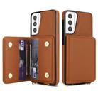 For Samsung Galaxy S21+ 5G Crossbody Dual-buckle Wallet RFID Back Leather Phone Case(Brown) - 2