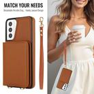 For Samsung Galaxy S21+ 5G Crossbody Dual-buckle Wallet RFID Back Leather Phone Case(Brown) - 3