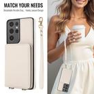 For Samsung Galaxy S21 Ultra 5G Crossbody Dual-buckle Wallet RFID Back Leather Phone Case(White) - 3