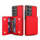 For Samsung Galaxy S21 Ultra 5G Crossbody Dual-buckle Wallet RFID Back Leather Phone Case(Red) - 2