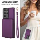 For Samsung Galaxy S21 Ultra 5G Crossbody Dual-buckle Wallet RFID Back Leather Phone Case(Dark Purple) - 3
