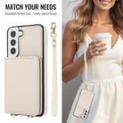 For Samsung Galaxy S21 FE 5G Crossbody Dual-buckle Wallet RFID Back Leather Phone Case(White) - 3