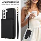 For Samsung Galaxy S21 FE 5G Crossbody Dual-buckle Wallet RFID Back Leather Phone Case(Black) - 3