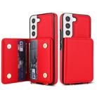 For Samsung Galaxy S21 FE 5G Crossbody Dual-buckle Wallet RFID Back Leather Phone Case(Red) - 2