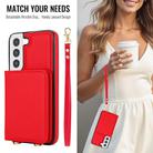 For Samsung Galaxy S21 FE 5G Crossbody Dual-buckle Wallet RFID Back Leather Phone Case(Red) - 3