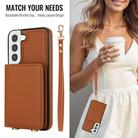 For Samsung Galaxy S21 FE 5G Crossbody Dual-buckle Wallet RFID Back Leather Phone Case(Brown) - 3