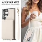 For Samsung Galaxy S22 Ultra 5G Crossbody Dual-buckle Wallet RFID Back Leather Phone Case(White) - 3