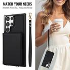 For Samsung Galaxy S23 Ultra 5G Crossbody Dual-buckle Wallet RFID Back Leather Phone Case(Black) - 3
