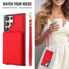 For Samsung Galaxy S23 Ultra 5G Crossbody Dual-buckle Wallet RFID Back Leather Phone Case(Red) - 3