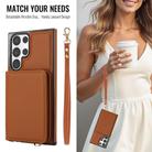 For Samsung Galaxy S23 Ultra 5G Crossbody Dual-buckle Wallet RFID Back Leather Phone Case(Brown) - 3
