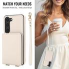 For Samsung Galaxy S23+ 5G Crossbody Dual-buckle Wallet RFID Back Leather Phone Case(White) - 3