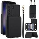 For Samsung Galaxy S23+ 5G Crossbody Dual-buckle Wallet RFID Back Leather Phone Case(Black) - 1